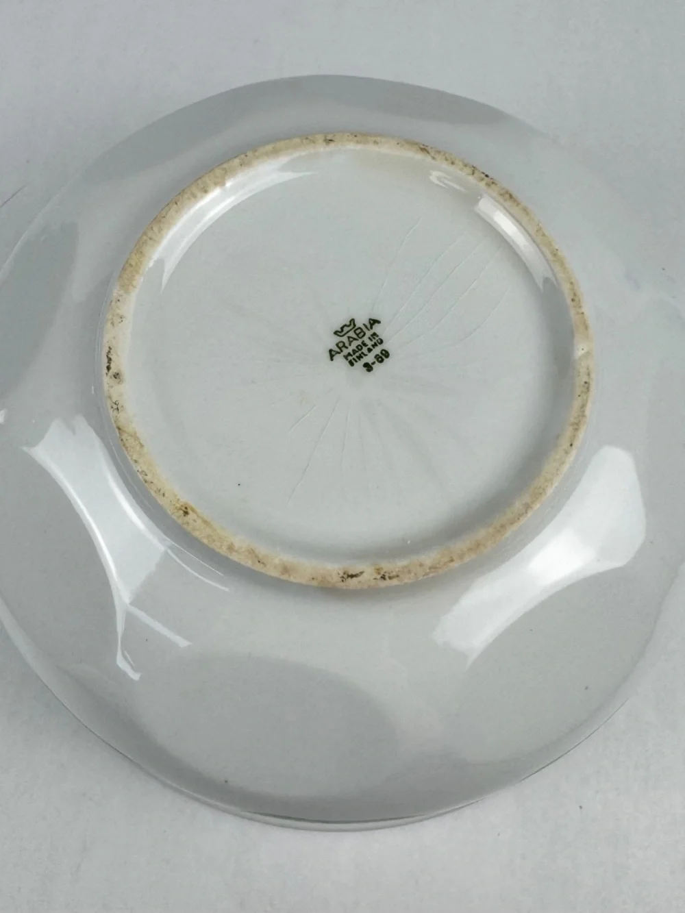 Vintage 1960s Arabia Finland Pomona Green Apple 8.5” Round Vegetable Mixing Bowl